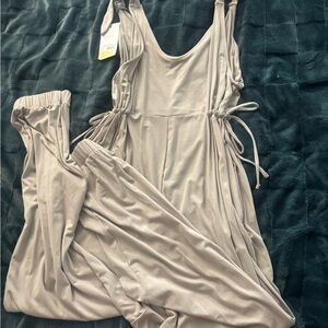 Gray Sleeveless Maternity Jumpsuit